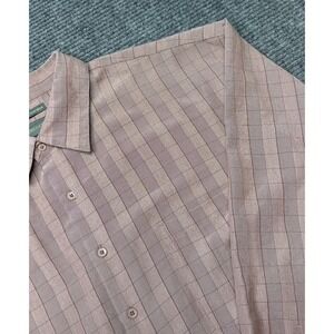 Bruno Button Up Shirt Mens 3XL/Tall Red Sueded Microfiber Plaid